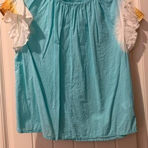 THML Aqua Ruffle Sleeve Blouse